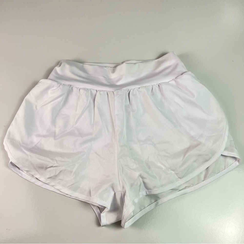 Women’s White Elastic Waistband Butterfly Shorts Sz Small